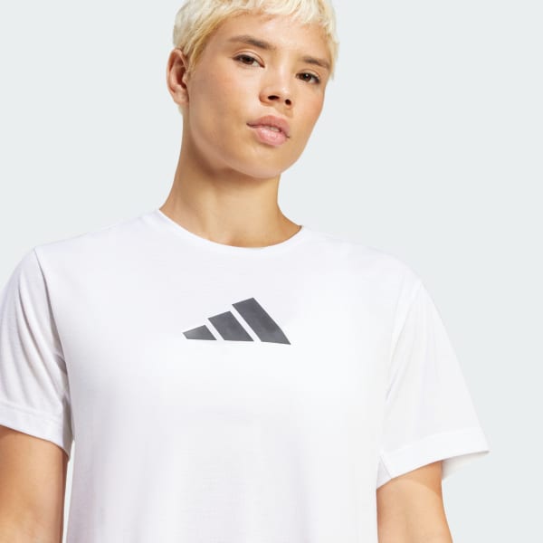 売れ筋商品|||アディダス Tシャツ レディース トップス TRAIN ESSENTIALS BIG LOGO  - Print T-shirt - white adidas Train Essentials Big Logo Performance Training Tee