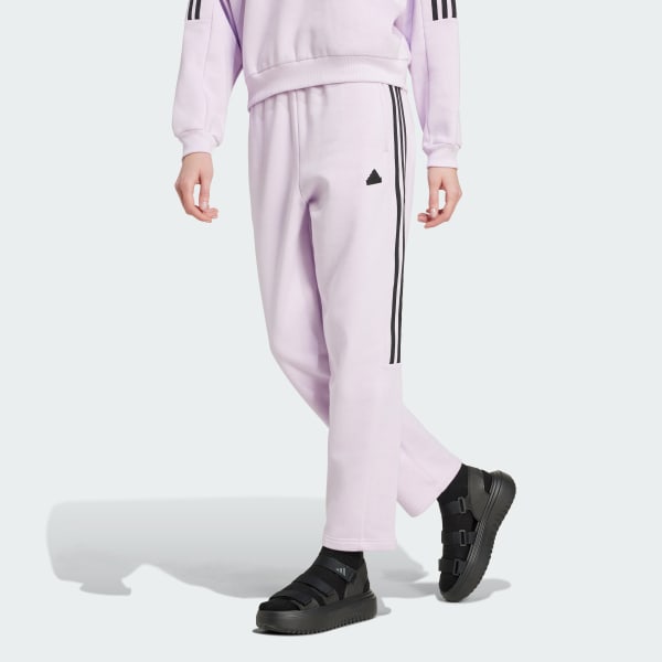 adidas Tiro Cut 3 Stripes Fleece Joggers Purple adidas New Zealand