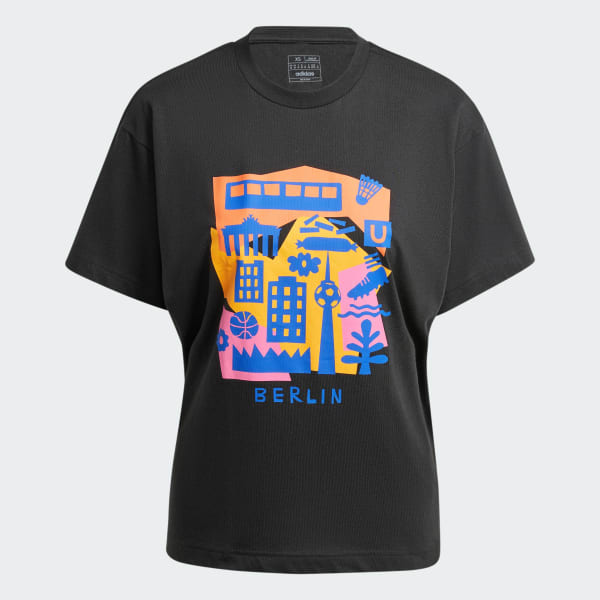 Zwart Berlin Papercut T-shirt (Uniseks)