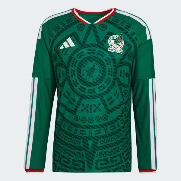 Mexico 26 Home Authentic Long Sleeve Jersey