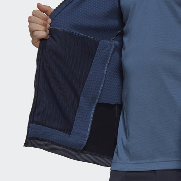 Blue Terrex Tech Flooce Hooded Hiking Fleece Jacket DJ840