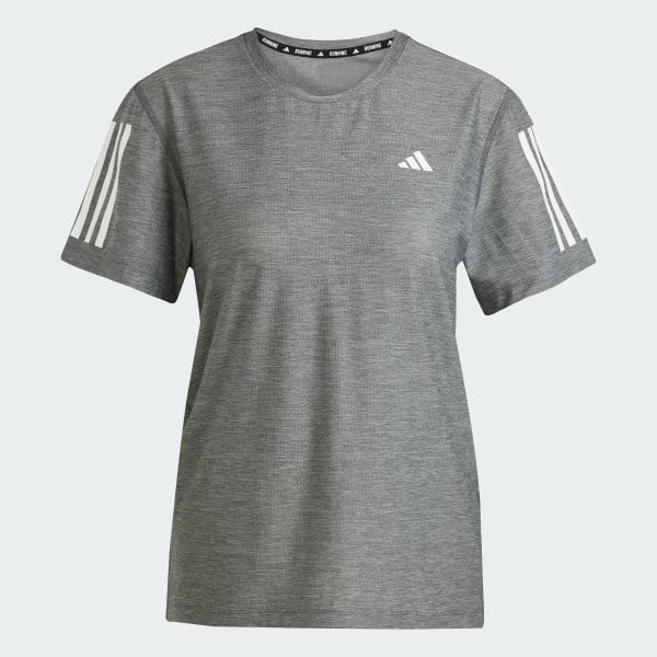 adidas Own The Run Tee - Grey | Free Shipping with adiClub