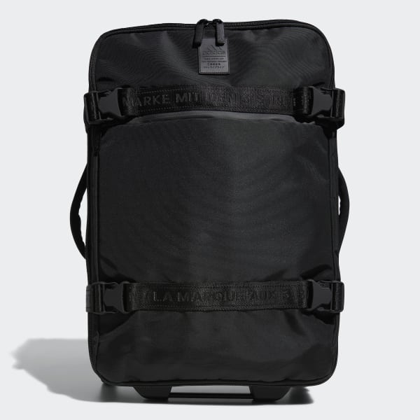 Adidas Black White Striped Large Rolling Duffel Bag Suitcase | eBay