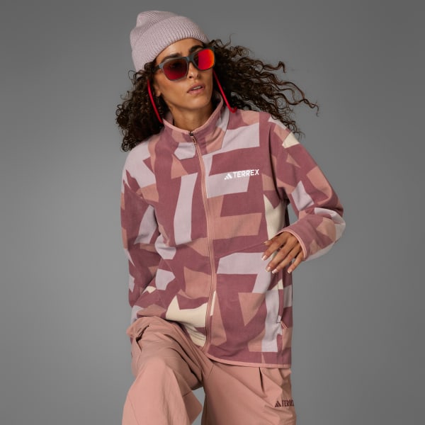 Beige Terrex Multi Printed Full-Zip Fleecejacke