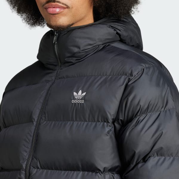 Adidas black padded jacket deals
