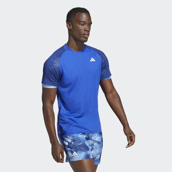 Bleu T-shirt raglan de tennis Melbourne Ergo HEAT.RDY