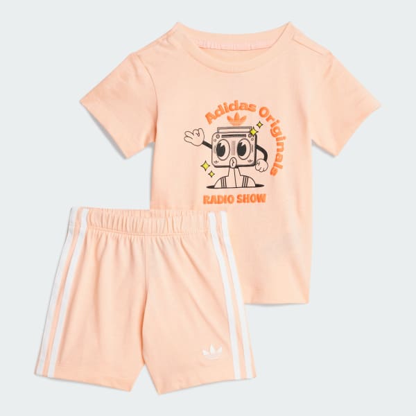 Merah-muda Set T-Shirt dan Celana Pendek