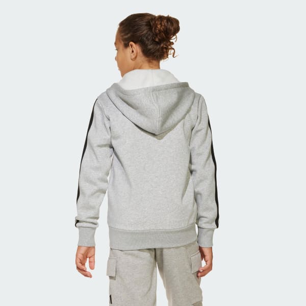 Gris Buzo con Capucha Essentials Cierre Frontal Kids