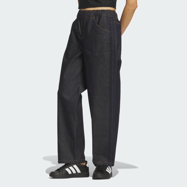 Blue STADIUM CHROME DENIM LOOSE FIT PANTS