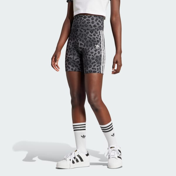 Leggings adidas Leopard Luxe 3-Stripes Infill Flared Leggingsg Black/  Wonder White