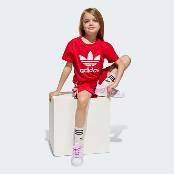 cervená Súprava Adicolor Shorts Tee Kids