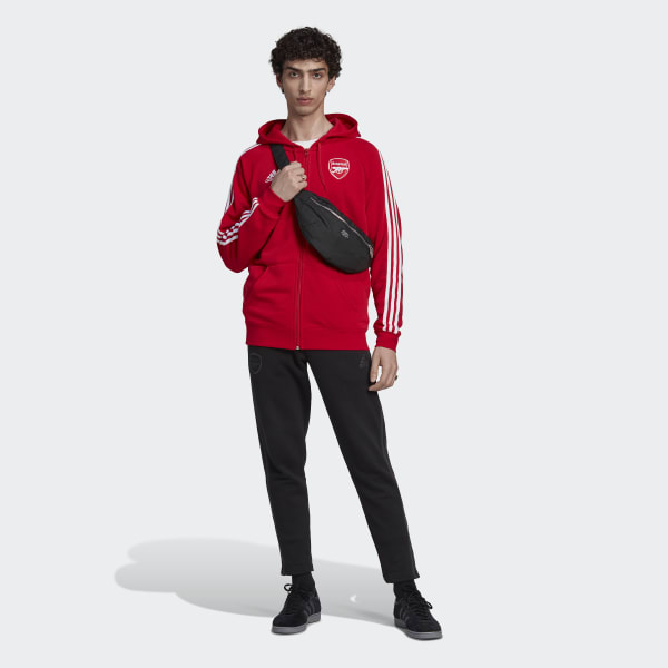 Rosso Felpa con cappuccio DNA 3-Stripes Full-Zip Arsenal FC P7629