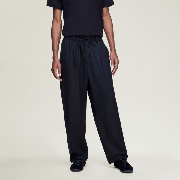 Black Y-3 REFINED WOOL TRACK PANTS