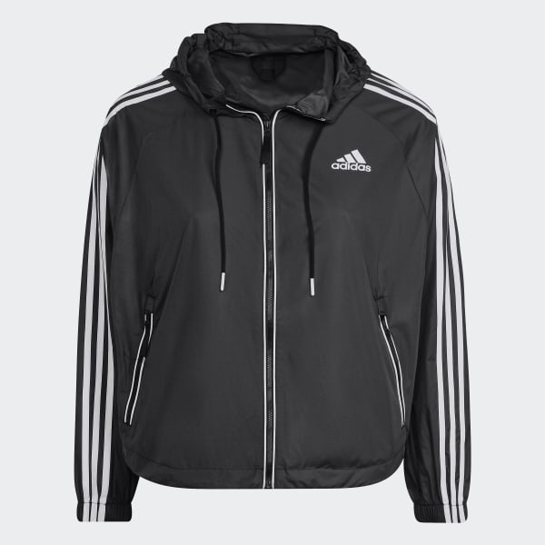 zwart BSC 3-Stripes Windjack (Grote Maat)