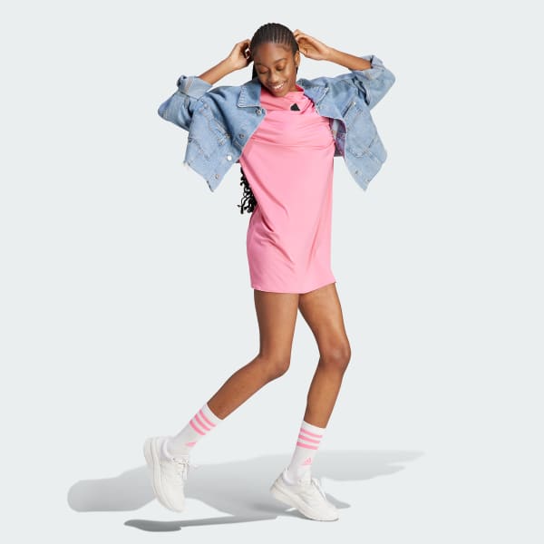 adidas Future Icons 3-Stripes Dress - Pink | adidas UK