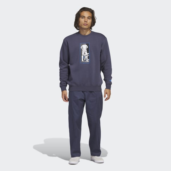 Graphic Shmoofoil Crewneck Sweatshirt Blue Unisex