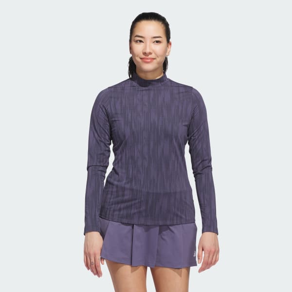 สีม่วง เสื้อคอสูงแขนยาวผ้าแจ็คการ์ด Ultimate365