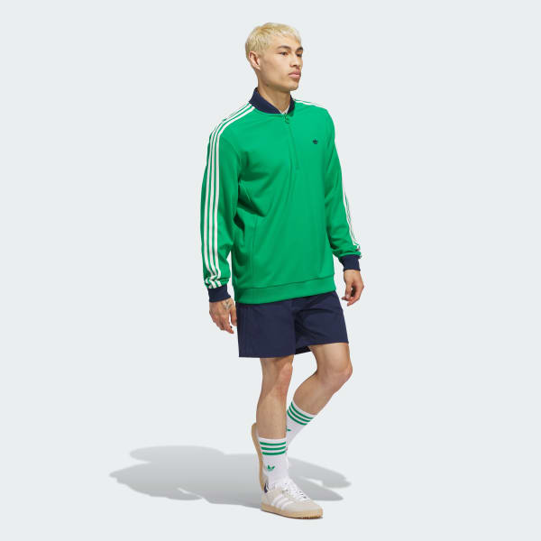 Groen Originals 3-Stripes Sweatshirt met Korte Rits