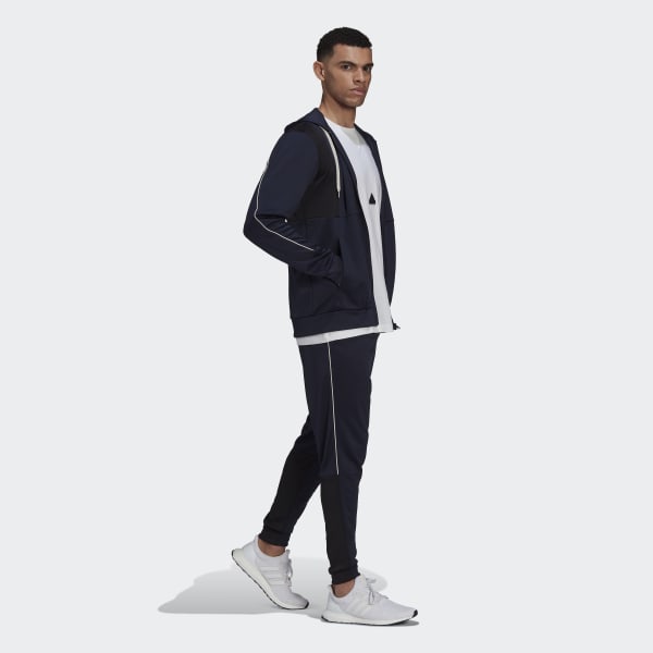 Niebieski Ribbed AEROREADY Track Suit