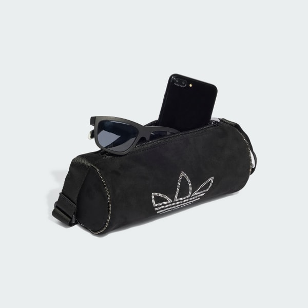 Black Rhinestones Fake Suede Mini Duffel Bag