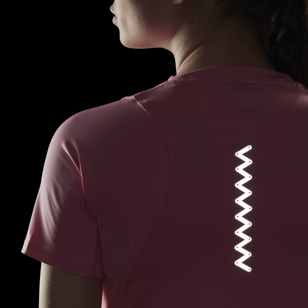Roze Run Fast Running T-shirt gemaakt met Parley Ocean Plastic V2086