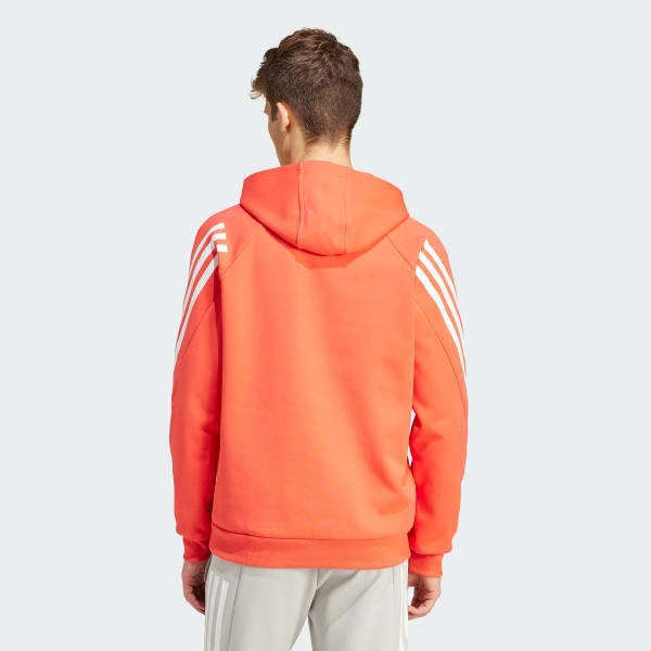 Adidas 3 stripe orange crop hoodie store