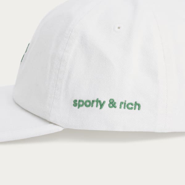キャップ SPORTY & RICH NEW DRINK WATER HAT WHITE Sporty & Rich Men's New Drink Water Cap in White/Atlantic