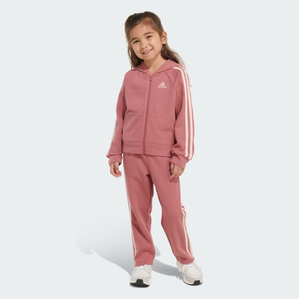 adidas Hooded Fleece Jacket Pant Set Kids Pink Free Shipping with adiClub adidas US