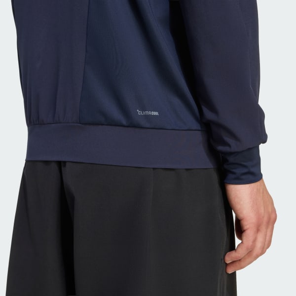 adidas D4T WORKOUT FULL-ZIP HOODIE - Blue | Free Shipping with