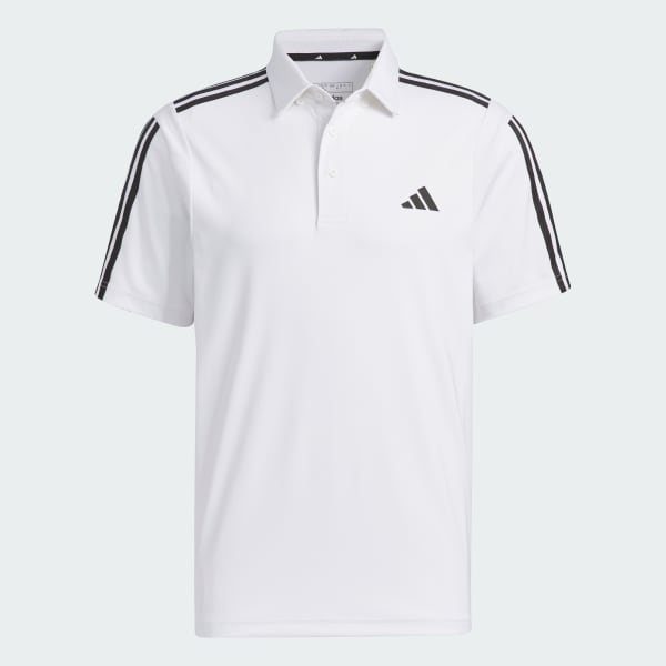 White HEAT.RDY 3-Stripe Short Sleeve Polo Shirt