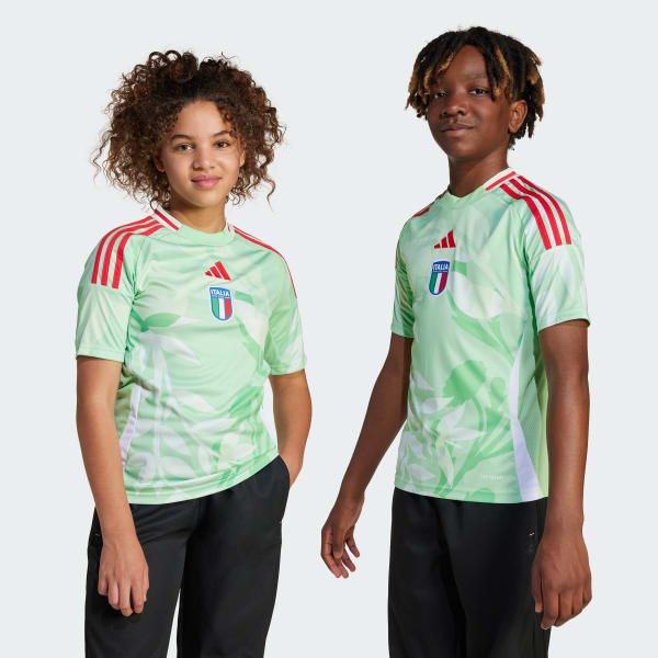 สีเขียว เสื้อฟุตบอลหญิงชุดเยือน Italy 25 สำหรับเด็ก