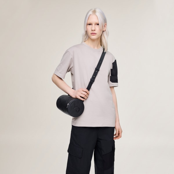 ブラック Y-3 LEATHER BARREL BAG