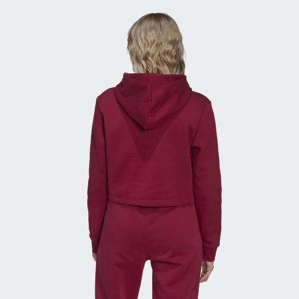 Rouge Sweat-shirt à capuche court en molleton Adicolor Essentials DVL69