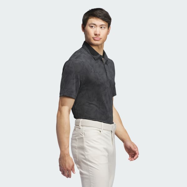 Gris Playera Polo Estampada de Malla Ultimate365 