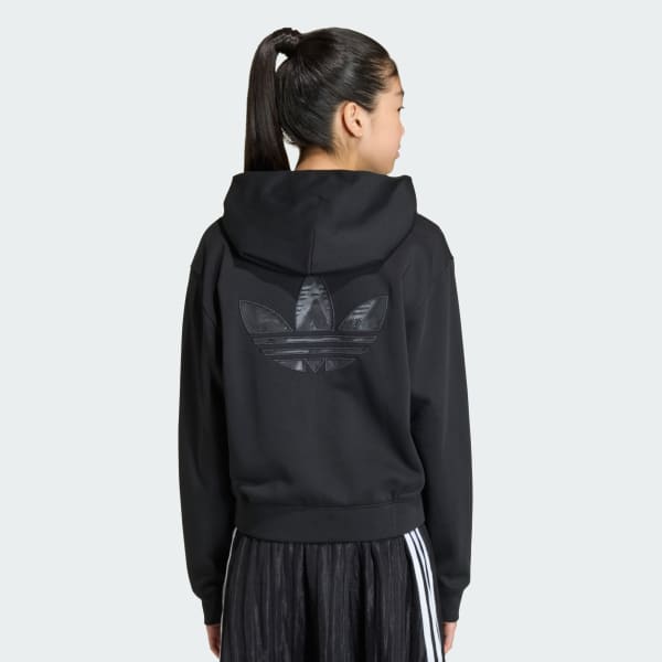 noir SWEAT-SHIRT À CAPUCHE ZIP INTÉGRAL AMPLE LACE