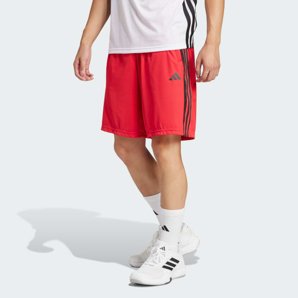 Rojo Shorts de Entrenamiento Train Essentials Piqué 3 Tiras