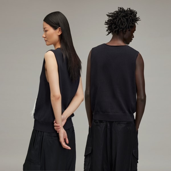 Black Y-3 Logo Knit Vest