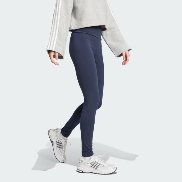 Azul MALLAS ESSENTIALS HIGH-WAISTED LOGO