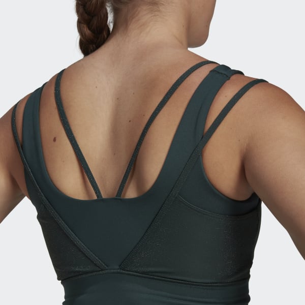 adidas Powerimpact Training Medium-Support Shiny Bra - Green