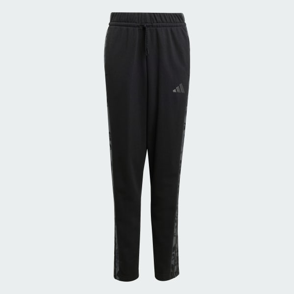 Svart adidas Girls 3-Stripes Animal French Terry Joggers Kids