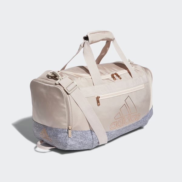 Adidas Defender IV Small Duffel Bag (Jersey Onix Grey/Rose Gold