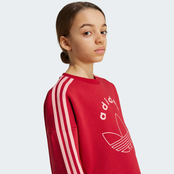 adidas Graphic Crew Sweatshirt Kids Burgundy Free Shipping with adiClub adidas US