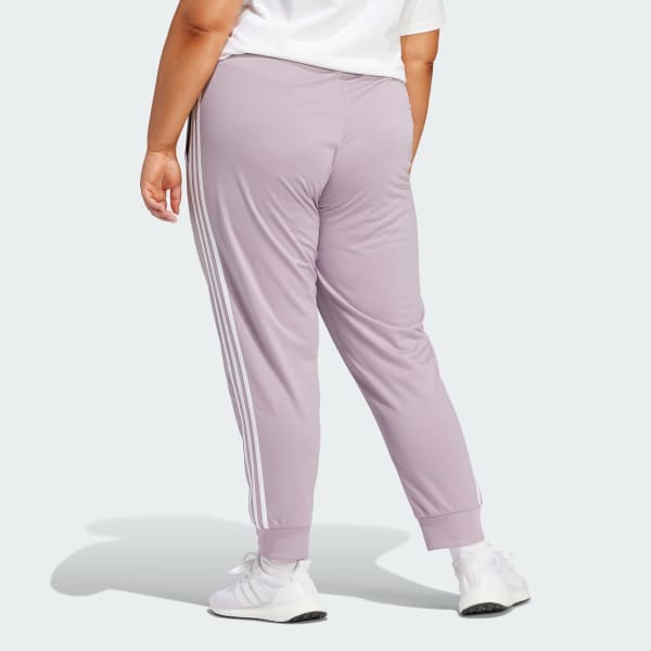 adidas Essentials Warm-Up Slim Tapered 3-Stripes Track Pants (Plus Size) -  Blue, Women's Lifestyle