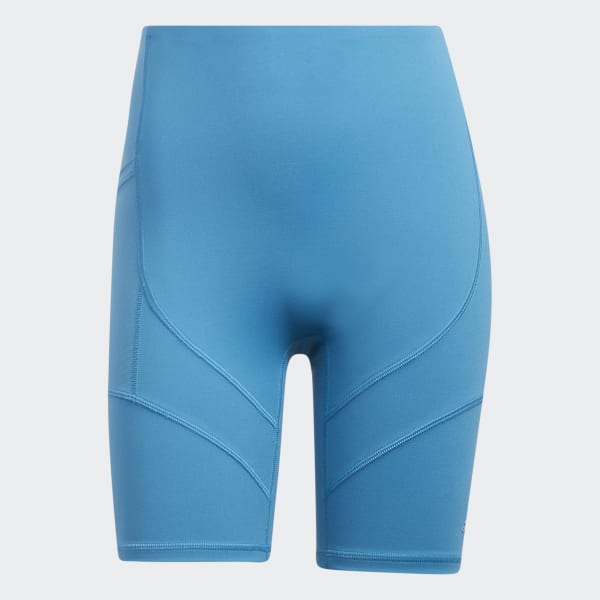 Blau adidas Yoga 4 Elements Studio Pocket kurze Tight
