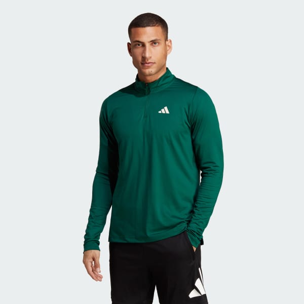 Green Sports Club 1/4-Zip Long Sleeve Tee