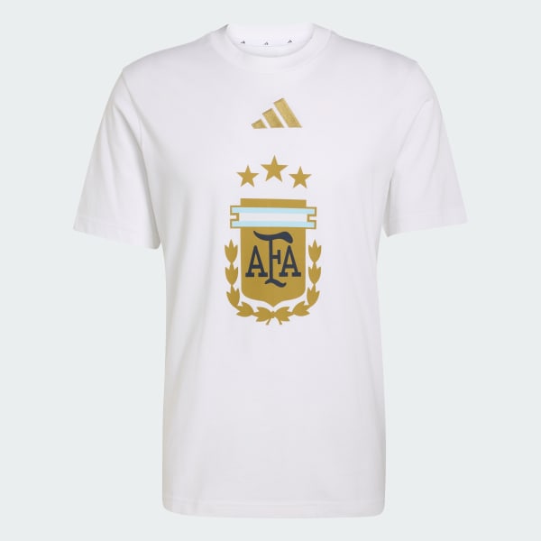 สีขาว เสื้อยืดพิมพ์ลาย Argentina DNA