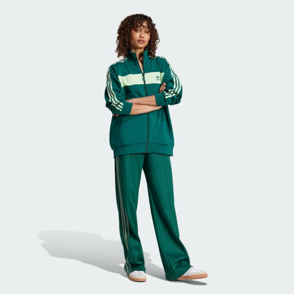 Green Colorblock Track Top