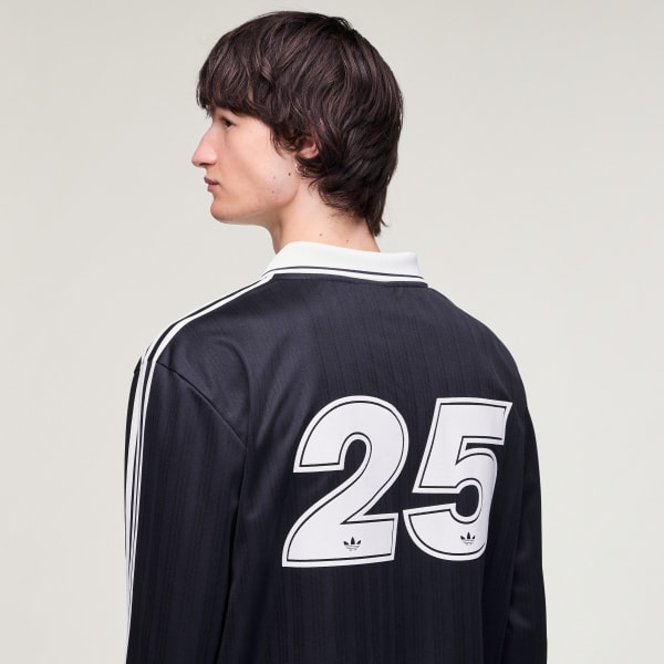 ミュージシャン Tour Jacquard Stripe Jersey Long Sleeve adidas Black 3-Stripes Jacquard Long Sleeve Jersey | PacSun