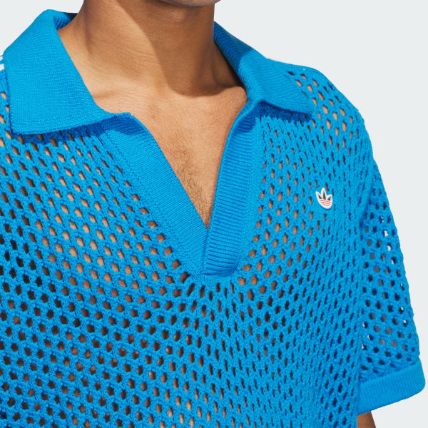 adidas CLOT Crochet Polo Blue adidas Philippines