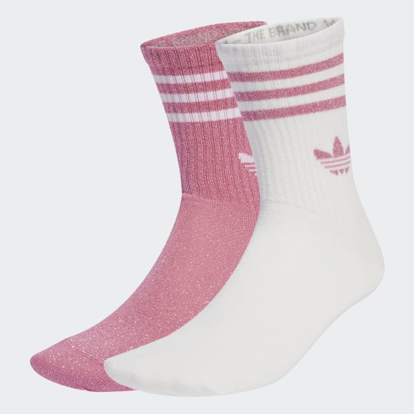 adidas 3-Streifen Glitzer Crew Socken, Paar Rosa adidas Austria